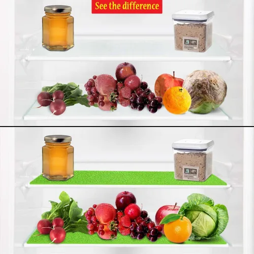Vista 5 de Dualplex® Revestimiento extensor de vida de frutas y verduras – Forros para cajones de nevera lavables Alfombrillas reutilizables