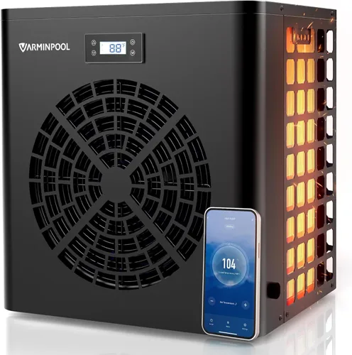 Vista 16 de Bomba de calor de piscina de 16000 BTU para piscinas sobre el suelo de hasta 5,400 galones, calentador eléctrico de piscina de 110 V con inversor