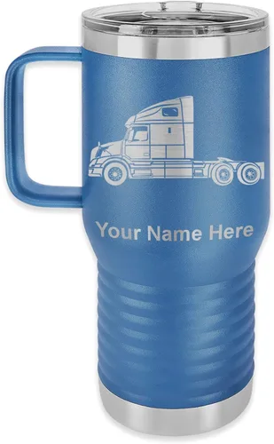 Vista 11 de LaserGram Taza de café aislada al vacío de 15 onzas, cabina de camión, grabado personalizado incluido (negro)