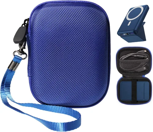 Vista 8 de Alltravel Funda tamaño palma para cargador portátil inalámbrico magnético plegable, compatible con Yiisonger, Anker 622/633, AOGUERBE, podoru (negro)