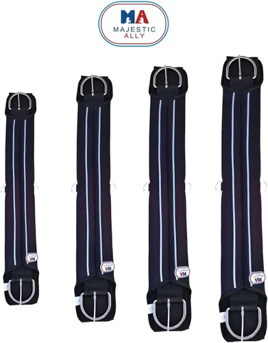 Vista 4 de Majestic Ally Hebillas de neopreno de acero inoxidable para cincha recta, color negro, 22 pulgadas, 26 pulgadas, 30 pulgadas y 34 pulgadas