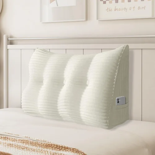 Vista 19 de Almohada de cuña para sentarse en la cama, almohada de lectura para adultos, soporte para respaldo, almohada de cabecero, sofá cama, cojín de Negro
