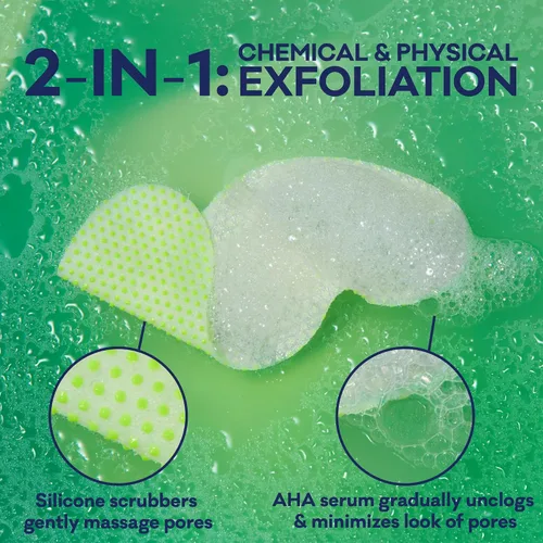 Vista 6 de Bioré Mascarilla de nariz burbujeante para refinar poros, ácido glicólico y ácido hialurónico exfoliante para cara, mascarilla limpiadora de poros
