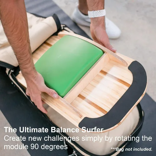 Vista 9 de Blue Planet Balance Surfer Tabla de equilibrio de bambú para oficina, escritorios de pie, surf, SUP, yoga, ejercicio! Incluye 3 módulos