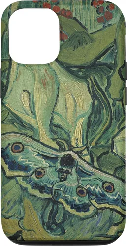Vista 27 de iPhone 13 gran polilla pavo real de Vincent van Gogh, insecto en una caja de jardín