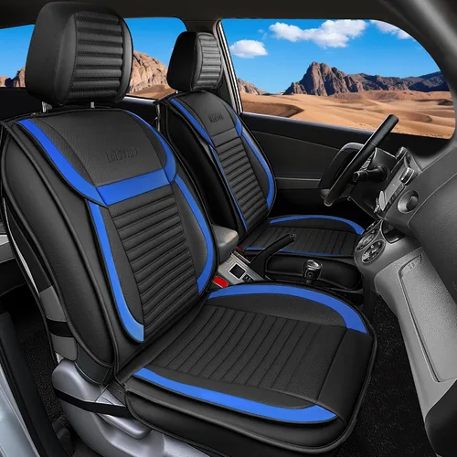 Vista 14 de LINGVIDO - Fundas de piel sintética con respaldo para asiento de automóvil, transpirables, impermeables, universal y antideslizante, para SUV Beige