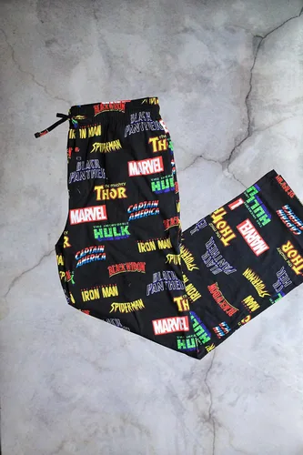 Vista 4 de Marvel Pantalones de pijama clásicos con logotipo de cómic para hombre