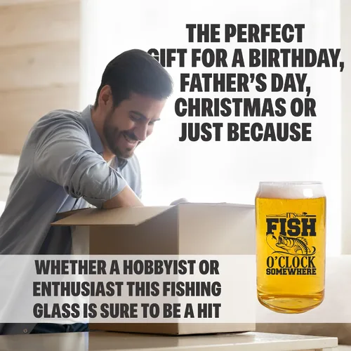 Vista 5 de Lata de cerveza para hombre de 16 onzas para hombres, regalos de pesca para hombres, vaso para el día del padre, regalos para taza de pescador