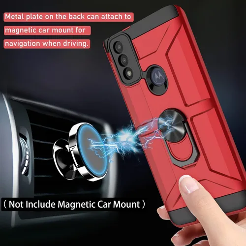 Vista 3 de Funda para Moto G Pure, Moto G Power 2022 con soporte y cubierta de cámara integrada, 360 grados de cuerpo completo de grado militar a prueba