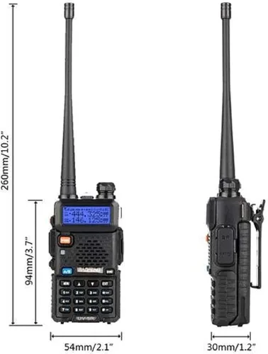 Vista 3 de Baofeng UV-5R - Radio bidireccional de doble banda, radioaficionado de mano de largo alcance, walkie talkies, paquete de 10 para adultos, gestión