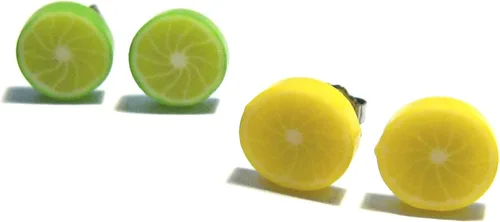 Vista 7 de Lemon and Lime Stud Earrings - Tiny Food Jewelry