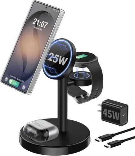 Vista 11 de Aeinidi Cargador inalámbrico magnético fuerte súper rápido para Samsung Negro