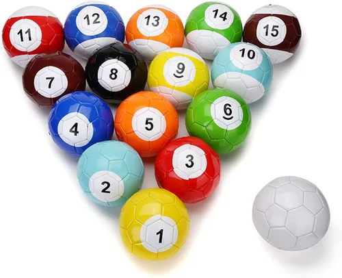 Vista 4 de Juego de 16 pelotas inflables de billar de cuero para billar, juego deportivo para adultos para habitaciones de patio trasero, interiores