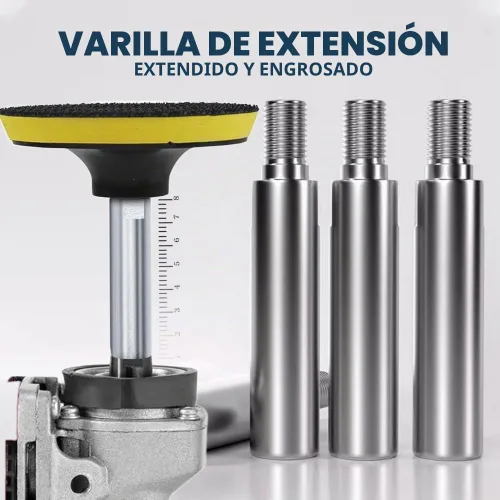 Vista 3 de Varilla de extensión para amoladora angular, palanca adaptadora de máquina pulidora de roscas M10, extensión de amoladora angular