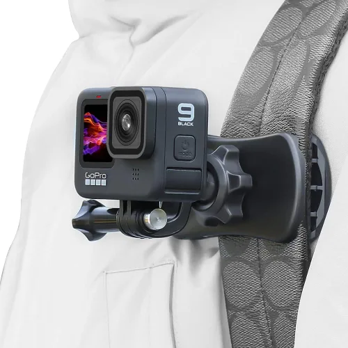 Vista 7 de Soporte de correa de mochila con clip rápido compatible con Gopro Hero 11/10/9/8/7/6 (2018)/5 Negro, DJI Osmo Action y más Conjunto 1