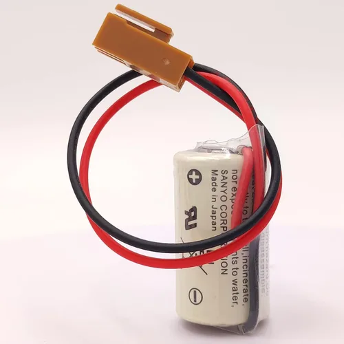 Vista 3 de Paquete de 5 baterías de litio CR14250SE (1/2AA 3V) para batería SANYO PLC con enchufe marrón