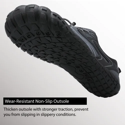 Vista 7 de L-RUN Zapatos de agua descalzos para mujeres y hombres, calcetines acuáticos atléticos, para senderismo, deportes acuáticos, zapatos para natación