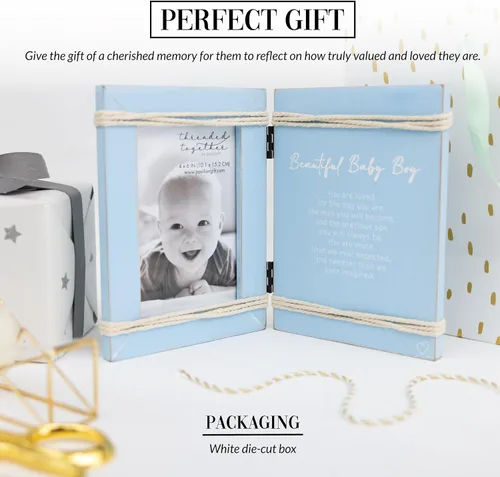 Vista 3 de Pavilion Gift Company - Baby Boy - Marco de fotos vertical de 4 x 6 pulgadas para baby shower, regalo para decoración de guardería, regalo