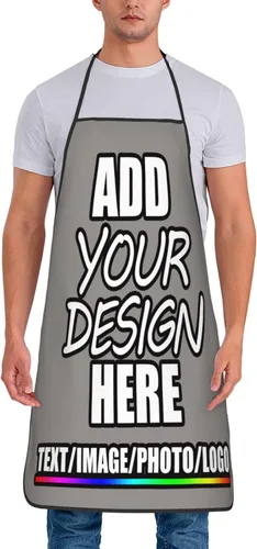 Vista 43 de Delantal personalizado personalizado para añadir nombre, foto, texto, logotipo, cocina ajustable para cocinero para hombres y mujeres