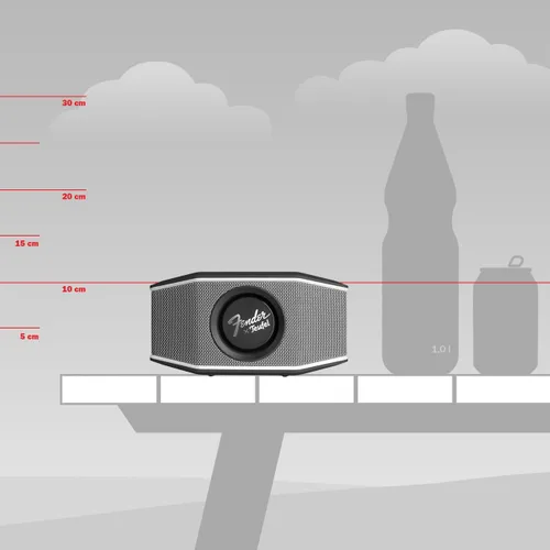 Vista 10 de Fender x Teufel ROCKSTER GO 2 Altavoz portátil Bluetooth – Sonido potente, resistente, impermeable, batería de 28 horas, correa de transporte