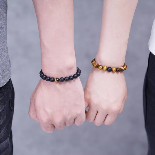 Vista 2 de COAI You Complete Me - Pulseras a juego con piedra de ónix, Piedra