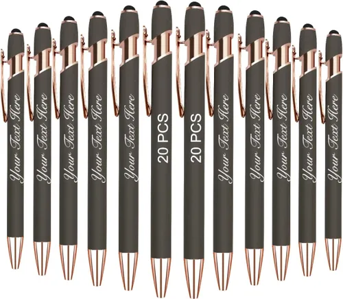 Vista 25 de 10 bolígrafos personalizados con nombre y texto para mujeres y hombres, bolígrafos personalizados con grabado gratis, regalos para negocios