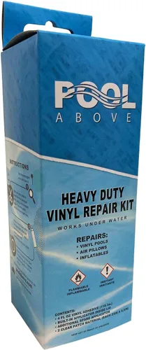 Vista 2 de Kit de parches de reparación de vinilo con pegamento de 4 oz. Funciona bajo el agua Incluye 24 parches de revestimiento de piscina