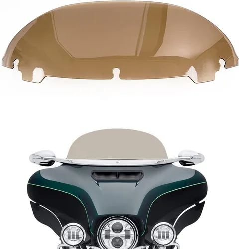 Vista 23 de Parabrisas ondulado negro de 4.5 pulgadas compatible con Harley Davidson Touring Street Glide/Electra Glide/Ultra Limited/Tri Glide FLHT FLHX FLHXS
