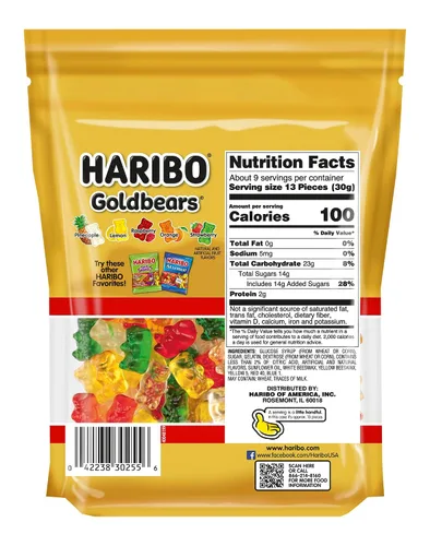 Vista 2 de HARIBO - Gomitas de ositos, bolsa resellable de 10 onzas, sabores surtidos