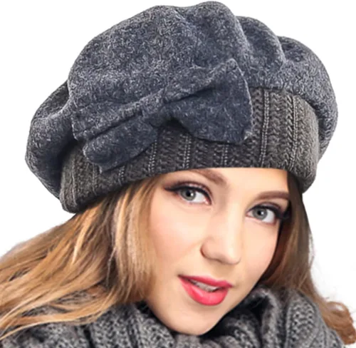 Vista 39 de VECRY - Gorro 100% de lana para mujer, boina de fieltro tipo campana, gorro de vestir para invierno