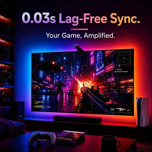 Vista 2 de AOC TV LED Backlight, TV-Sync Lights for 32-50 Inch TVs, 11.5 ft