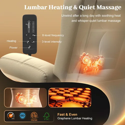 Vista 124 de Sofá de Dos Plazas Reclinable, Sofá Reclinable de Masaje con Gran Capacidad de Peso, Silla de Dos Plazas para RV en Liquidación con Consola, USB