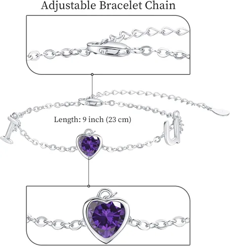 Vista 2 de JUSTKIDSTOY Pulseras de plata de ley 925 con dije ajustable para parejas, joyería de amor, día de San Valentín, día de la madre, cumpleaños