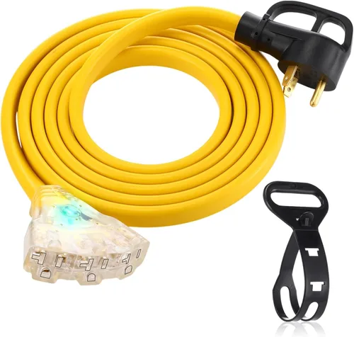 Vista 26 de Tellegloww Cable generador plano para RV NEMA TT-30p a 3X 5-20R/5-15R de 10 Negro