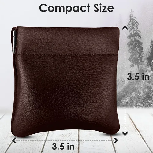Vista 50 de Monedero clásico a presión, de cuero, para hombre de Nabobb, negro