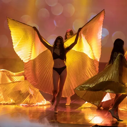 Vista 5 de Nimiman Disfraz de danza del vientre profesional egipcio para mujer con palos