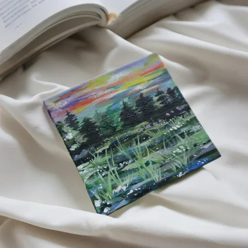 Vista 2 de YOURSORTER Mini Lienzo para pintar 4x4 pulgadas, paquete de 20 pequeños lienzos para pintar para novatos y artistas, imprimados con gesso libres