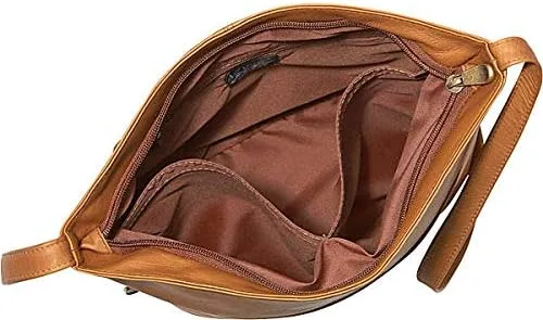 Vista 2 de Le Donne Bolso de hombro de cuero, 13" x 11" x 5" - Tejido interior forrado