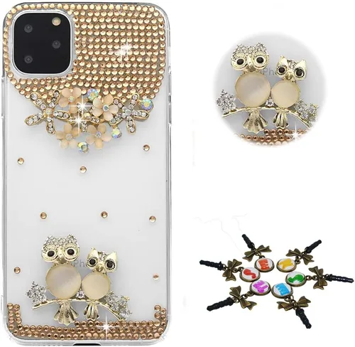 Vista 23 de Sparkle - Funda para teléfono compatible con Samsung Galaxy Z Flip 2 5G - Elegante - Funda 3D hecha a mano con diseño de diamantes de imitación