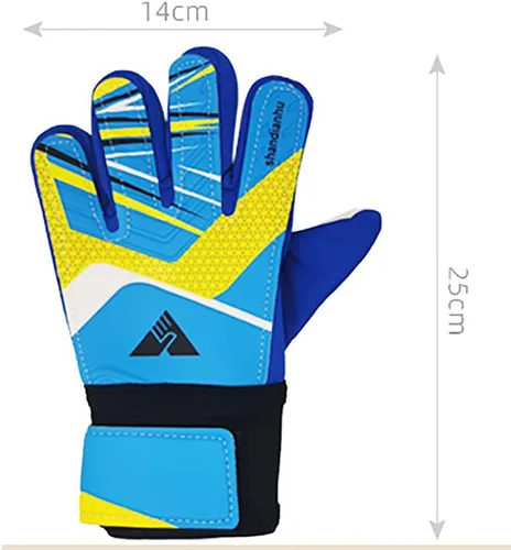 Vista 2 de Guantes de portero para adulto, guantes de portero de entrenamiento de fútbol, material antideslizante de palma con acolchado de espuma extra