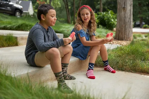 Vista 2 de K. Bell Kids' Fun Conversation Starter Crew Socks-1 Pairs-Cool Casual Novelty Gifts