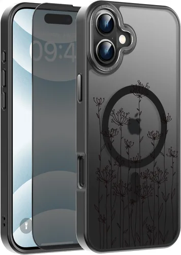 Vista 47 de Goodon para iPhone 15 Pro Max con protector de pantalla de privacidad, compatible con Magsafe, funda translúcida mate a prueba de golpes - Linda