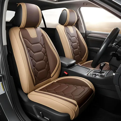 Vista 13 de OASIS AUTO Fundas para Asientos Delanteros de Automóvil, Fundas de Asiento Impermeables de Cuero Sintético para Automóviles Ajuste Universal