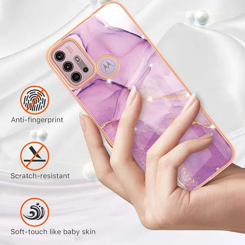 Vista 2 de Funda para Motorola G30 G20 G10, TPU suave + patrón de mármol IMD diseño delgado mejorado cámara y protección de pantalla para niñas y mujeres