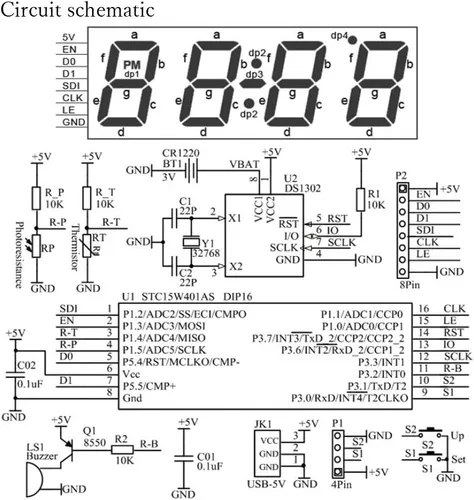 Vista 5 de Treedix 1 unids colorido reloj digital kits LED hablando reloj DIY kit componente reloj electrónico montaje experimento (verde)
