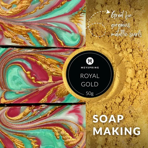Vista 7 de MEYSPRING Polvo de Mica Dorado Real para Resina Epoxi - Kintsugi Gold - Pigmento de Resina Epoxi - Excelente Color de Resina para Kit de Reparación