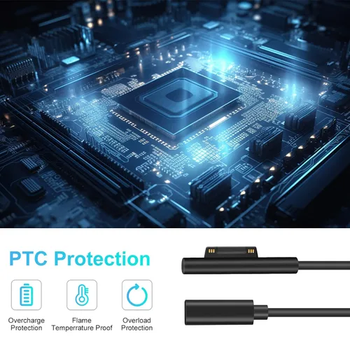 Vista 4 de Microsoft Surface Connect to USB-C PD 15V Cable de carga compatible con Microsoft Surface Pro Series, Surface Book Series, Surface Laptop Series