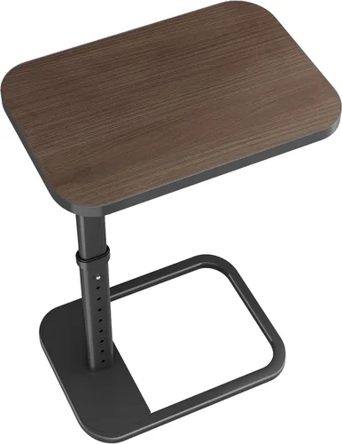 Vista 11 de Kitstorack - Bandeja/mesa de TV, altura ajustable y esquinas metálicas redondeadas, mesa para aperitivos para sofá, cama, silla, sala de estar, mesa