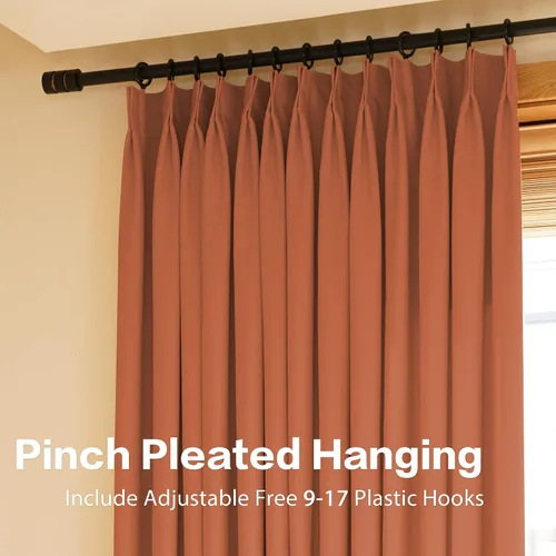 Vista 34 de HUTO Cortinas Plisadas de Pinzas Opacas con Aislamiento Térmico para Oscurecer la Habitación, Panel de Tratamiento de Ventana para Sala de Estar