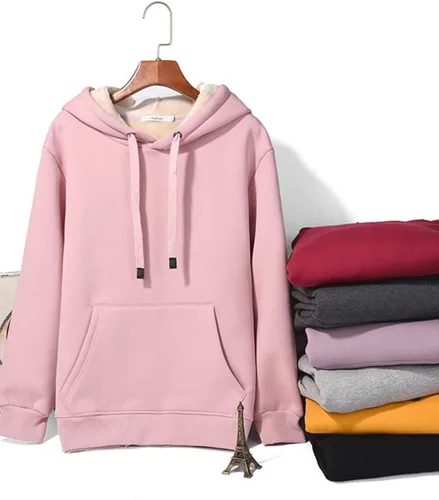 Vista 8 de Haellun - Sudadera con capucha con forro de vellón de sherpa, abrigado, de invierno y de estilo informal para mujer